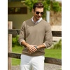 image:imageCOOFANDY Men Casual V Neck Sweater Ribbed Knit Slim Fit Long Sleeve Pullover TopKhaki
