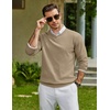 image:imageCOOFANDY Men Casual V Neck Sweater Ribbed Knit Slim Fit Long Sleeve Pullover TopKhaki