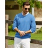 image:imageCOOFANDY Men Casual V Neck Sweater Ribbed Knit Slim Fit Long Sleeve Pullover TopLight Blue