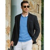 image:imageCOOFANDY Men Casual V Neck Sweater Ribbed Knit Slim Fit Long Sleeve Pullover TopLight Blue