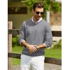image:imageCOOFANDY Men Casual V Neck Sweater Ribbed Knit Slim Fit Long Sleeve Pullover TopLight Grey
