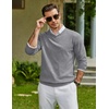 image:imageCOOFANDY Men Casual V Neck Sweater Ribbed Knit Slim Fit Long Sleeve Pullover TopLight Grey