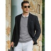 image:imageCOOFANDY Men Casual V Neck Sweater Ribbed Knit Slim Fit Long Sleeve Pullover TopLight Grey
