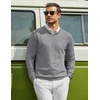 image:imageCOOFANDY Men Casual V Neck Sweater Ribbed Knit Slim Fit Long Sleeve Pullover TopLight Grey