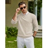 image:imageCOOFANDY Men Casual V Neck Sweater Ribbed Knit Slim Fit Long Sleeve Pullover TopLight Khaki