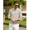 image:imageCOOFANDY Men Casual V Neck Sweater Ribbed Knit Slim Fit Long Sleeve Pullover TopLight Khaki