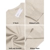 image:imageCOOFANDY Men Casual V Neck Sweater Ribbed Knit Slim Fit Long Sleeve Pullover TopLight Khaki