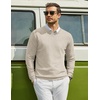 image:imageCOOFANDY Men Casual V Neck Sweater Ribbed Knit Slim Fit Long Sleeve Pullover TopLight Khaki