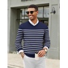 image:imageCOOFANDY Men Casual V Neck Sweater Ribbed Knit Slim Fit Long Sleeve Pullover TopNavywhite