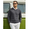 image:imageCOOFANDY Men Casual V Neck Sweater Ribbed Knit Slim Fit Long Sleeve Pullover TopPat1