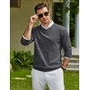image:imageCOOFANDY Men Casual V Neck Sweater Ribbed Knit Slim Fit Long Sleeve Pullover TopPat1