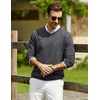 image:imageCOOFANDY Men Casual V Neck Sweater Ribbed Knit Slim Fit Long Sleeve Pullover TopPat1