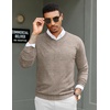 image:imageCOOFANDY Men Casual V Neck Sweater Ribbed Knit Slim Fit Long Sleeve Pullover TopPat17