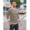image:imageCOOFANDY Men Casual V Neck Sweater Ribbed Knit Slim Fit Long Sleeve Pullover TopPat17