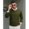 image:imageCOOFANDY Men Casual V Neck Sweater Ribbed Knit Slim Fit Long Sleeve Pullover TopPat19