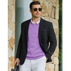 image:imageCOOFANDY Men Casual V Neck Sweater Ribbed Knit Slim Fit Long Sleeve Pullover TopPurple