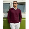 image:imageCOOFANDY Men Casual V Neck Sweater Ribbed Knit Slim Fit Long Sleeve Pullover TopRed