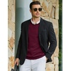 image:imageCOOFANDY Men Casual V Neck Sweater Ribbed Knit Slim Fit Long Sleeve Pullover TopRed