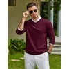 image:imageCOOFANDY Men Casual V Neck Sweater Ribbed Knit Slim Fit Long Sleeve Pullover TopRed