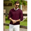 image:imageCOOFANDY Men Casual V Neck Sweater Ribbed Knit Slim Fit Long Sleeve Pullover TopRed
