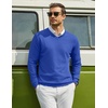 image:imageCOOFANDY Men Casual V Neck Sweater Ribbed Knit Slim Fit Long Sleeve Pullover TopRoyal Blue