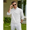 image:imageCOOFANDY Men Casual V Neck Sweater Ribbed Knit Slim Fit Long Sleeve Pullover TopWhite