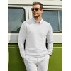 image:imageCOOFANDY Men Casual V Neck Sweater Ribbed Knit Slim Fit Long Sleeve Pullover TopWhite