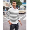 image:imageCOOFANDY Men Casual V Neck Sweater Ribbed Knit Slim Fit Long Sleeve Pullover TopWhiteblack