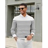 image:imageCOOFANDY Men Casual V Neck Sweater Ribbed Knit Slim Fit Long Sleeve Pullover TopWhiteblack