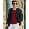 image:imageCOOFANDY Men Casual V Neck Sweater Ribbed Knit Slim Fit Long Sleeve Pullover TopWine Red
