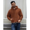 image:imageCOOFANDY Men Cotton Fleece Hooded Sweatshirt Casual Long Sleeve Hoodies Pullover Fashion Drawstring Hoodie with Kanga PocketBrown