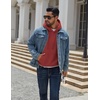 image:imageCOOFANDY Men Cotton Fleece Hooded Sweatshirt Casual Long Sleeve Hoodies Pullover Fashion Drawstring Hoodie with Kanga PocketDeep Red