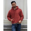 image:imageCOOFANDY Men Cotton Fleece Hooded Sweatshirt Casual Long Sleeve Hoodies Pullover Fashion Drawstring Hoodie with Kanga PocketDeep Red