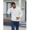 image:imageCOOFANDY Men Cotton Fleece Hooded Sweatshirt Casual Long Sleeve Hoodies Pullover Fashion Drawstring Hoodie with Kanga PocketWhite