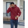 image:imageCOOFANDY Men Cotton Fleece Hooded Sweatshirt Casual Long Sleeve Hoodies Pullover Fashion Drawstring Hoodie with Kanga PocketWine Red