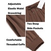 image:imageCOOFANDY Men Hippie Harem Pants Baggy Linen Cotton Boho Yoga Pants Summer Beach Pants Casual Drop Crotch TrouserBrown