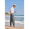 image:imageCOOFANDY Men Hippie Harem Pants Baggy Linen Cotton Boho Yoga Pants Summer Beach Pants Casual Drop Crotch TrouserDark Grey