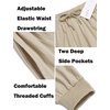 image:imageCOOFANDY Men Hippie Harem Pants Baggy Linen Cotton Boho Yoga Pants Summer Beach Pants Casual Drop Crotch TrouserKhaki