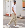 image:imageCOOFANDY Men Hippie Harem Pants Baggy Linen Cotton Boho Yoga Pants Summer Beach Pants Casual Drop Crotch TrouserKhaki