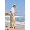 image:imageCOOFANDY Men Hippie Harem Pants Baggy Linen Cotton Boho Yoga Pants Summer Beach Pants Casual Drop Crotch TrouserKhaki