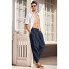 image:imageCOOFANDY Men Hippie Harem Pants Baggy Linen Cotton Boho Yoga Pants Summer Beach Pants Casual Drop Crotch TrouserNavy Blue