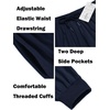 image:imageCOOFANDY Men Hippie Harem Pants Baggy Linen Cotton Boho Yoga Pants Summer Beach Pants Casual Drop Crotch TrouserNavy Blue