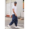 image:imageCOOFANDY Men Hippie Harem Pants Baggy Linen Cotton Boho Yoga Pants Summer Beach Pants Casual Drop Crotch TrouserPure Blue