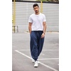image:imageCOOFANDY Men Hippie Harem Pants Baggy Linen Cotton Boho Yoga Pants Summer Beach Pants Casual Drop Crotch TrouserPure Blue