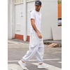 image:imageCOOFANDY Men Hippie Harem Pants Baggy Linen Cotton Boho Yoga Pants Summer Beach Pants Casual Drop Crotch TrouserWhite