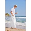 image:imageCOOFANDY Men Hippie Harem Pants Baggy Linen Cotton Boho Yoga Pants Summer Beach Pants Casual Drop Crotch TrouserWhite