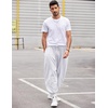 image:imageCOOFANDY Men Hippie Harem Pants Baggy Linen Cotton Boho Yoga Pants Summer Beach Pants Casual Drop Crotch TrouserWhite