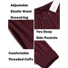 image:imageCOOFANDY Men Hippie Harem Pants Baggy Linen Cotton Boho Yoga Pants Summer Beach Pants Casual Drop Crotch TrouserWine Red