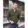image:imageCOOFANDY Men Mock Neck Button Sweater Casual Knitted Sweaters Fashion Henley SweaterArmy Green