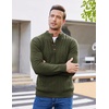 image:imageCOOFANDY Men Mock Neck Button Sweater Casual Knitted Sweaters Fashion Henley SweaterArmy Green